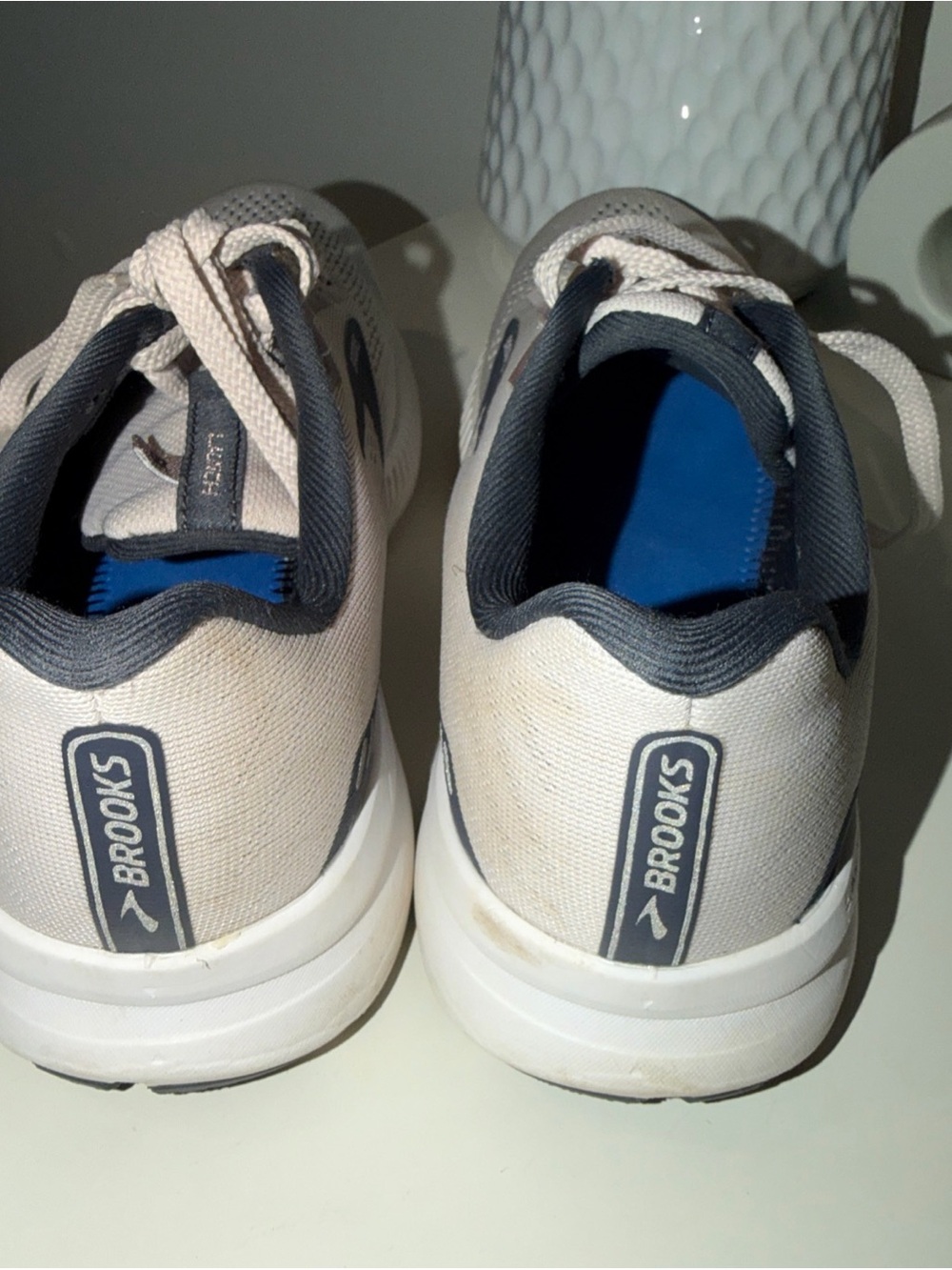 Brooks Women's Running Shoes in Blush Pink with Navy Accents - Picture 2 of 7